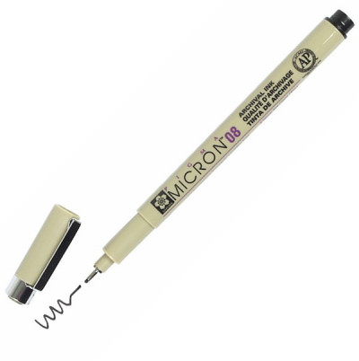 Μαρκαδόρος Micron Pigma Black 08 0,50mm Sakura