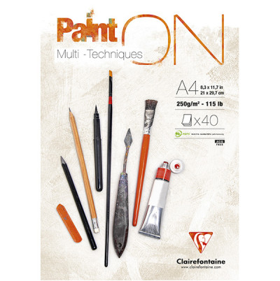 Μπλοκ Mixed Media Paint'ON 21x29,7cm 40φ Blanc 250g Clairefontaine