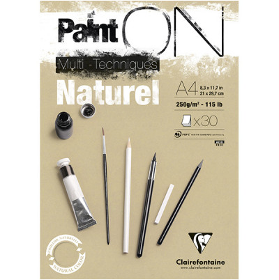 Μπλοκ Mixed Media Paint'ON 21x29,7cm 30φ Natur 250g Clairefontaine