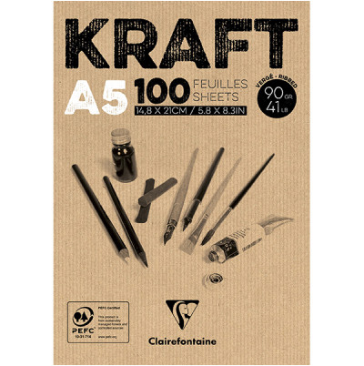 Μπλοκ KRAFT Brown Α5 14,8x21cm 90g 100φ. Clairefontaine Rhodia