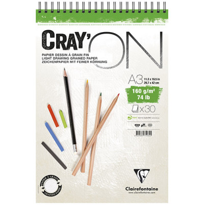 Μπλοκ Cray'ON A3 29,7x42cm 160g 30φ. Clairefontaine Rhodia