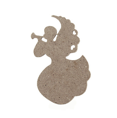 Διακοσμητικό MDF 4mm Αγγελάκι Σάλπιγγα 11,3x7,5cm
