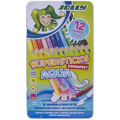 Σετ Μολύβια Supersticks Aqua Μεταλλική Κασετίνα 12τεμ Jolly
